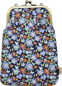 Gamaguchi 2 way Smartphone Shoulder Liberty Floral Navy