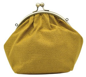 Gamaguchi 2 way Round Pouch Pokopoko Stitch Mustard