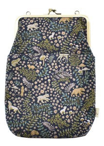 Gamaguchi 2 way Shoulder Bag Liberty Forest and Animal Navy