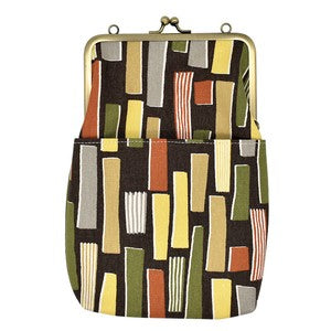 GA27 Gamaguchi 2 way Shoulder Bag Geometric Brown