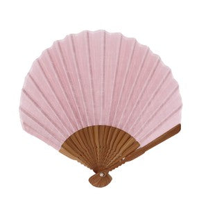 Sensu Women's Shell Fan 22cm Hemp Plain Pink