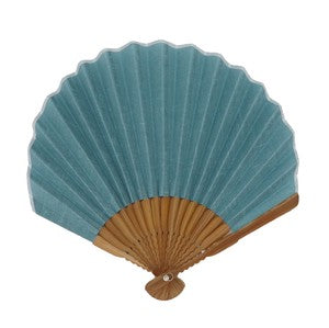 Sensu Women's Shell Fan 22cm Hemp Plain Blue
