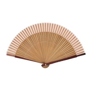 Sensu Plain Short Silk Fan 21cm Pink Chinese Wood