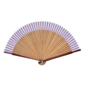 Sensu Plain Short Silk Fan 21cm Purple Chinese Wood