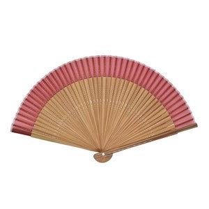 Sensu Plain short silk fan 21cm red karaki