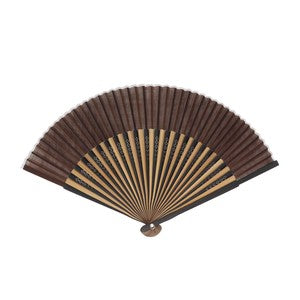 Sensu Cotton Linen Slab Medium Short Fan 22.5cm Tea