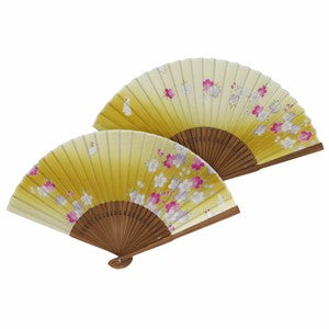 Sensu Women's Cherry Blossom Fan 21cm Cherry Blossom Rabbit Yellow
