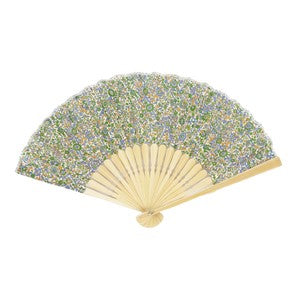 Sensu Women's Fan 20cm Floral Green