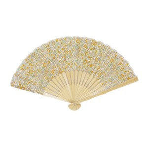 Sensu Women's Fan 20cm Floral Yellow