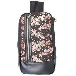 Gold brocade body bag, cherry blossom design