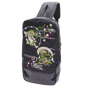 Embroidered Body Bag: Fujin and Raijin (Wind God and Thunder God)