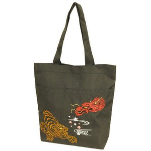 Embroidered Tote Bag: Dragon and Tiger