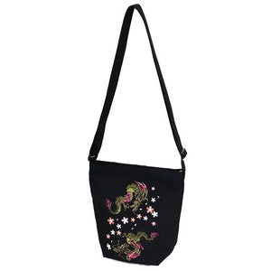 Embroidered Shoulder Bag - Double Dragon