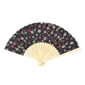 Sensu Women's Fabric Fan 20cm Cherry Blossom Blue