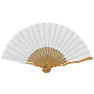Sensu Wavy Dungaree Cotton Linen Fan 21cm Kinari