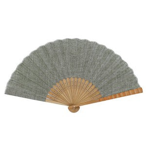 Sensu Dungaree Cotton Linen Fan 23cm Khaki