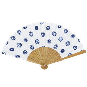 Sensu Aperture Wind Japanese Pattern Fan 21cm Round Aperture White Blue