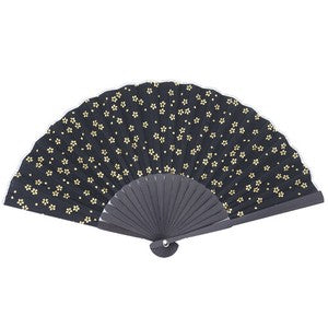 Sensu Gold Japanese Pattern Fan 21cm Sakura Black