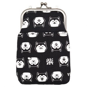 Gamaguchi 2 way Smartphone Shoulder Shiba Inu Black