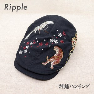 Embroidered Hunting Crane Tora Black
