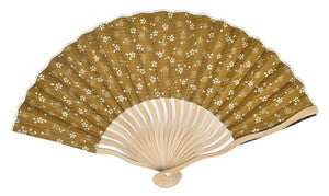 Sensu Bone cloth fan 21cm cherry blossom/hemp leaf squash