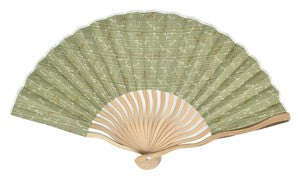 Sensu Wavy Cloth Fan 21cm Tombo/Shark Shrimp Willow Tea
