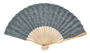 Sensu Wavy Cloth Fan 21cm Tombo/Shark Small Pattern Blue Red Bean