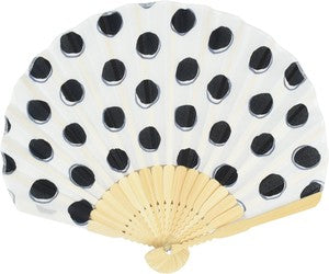 Sensu Shell Fan 22cm Dot White