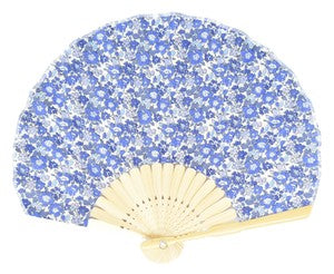 Sensu Shell Fan 22cm Liberty Floral Blue