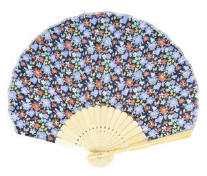 Sensu Shell Fan 22cm Liberty Floral Navy