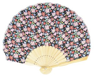 Sensu Shell Fan 22cm Liberty Floral Black