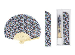 Sensu Fan x Fan Bag Gift Set Liberty Floral Navy