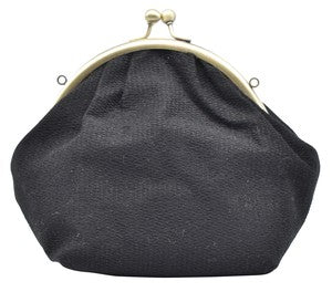 Gamaguchi 2 way Round Pouch Pokopoko Stitch Black
