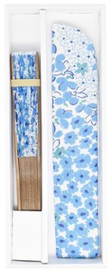 Sensu Fan x fan bag gift set and small flower blue