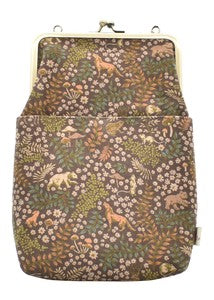 Gamaguchi 2 way Shoulder Bag Liberty Forest and Animal Brown
