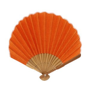 Sensu Women's Shell Fan 22cm Hemp Plain Orange