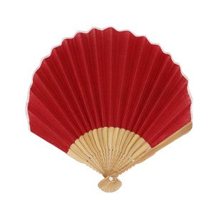 Sensu Women's Shell Fan 22cm Hemp Plain Red