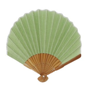 Sensu Women's Shell Fan 22cm Hemp Plain Green