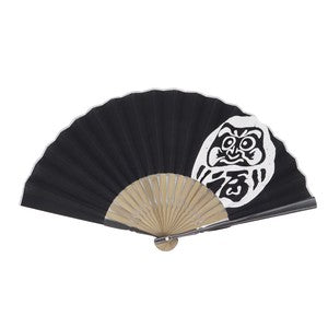 Sensu Auspicious Fan 23cm Daruma Black