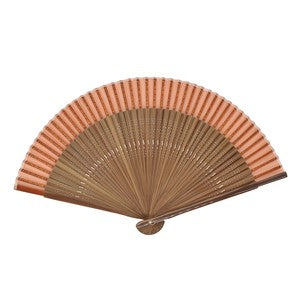 Sensu Plain Short Silk Fan 21cm Brick Chinese Wood
