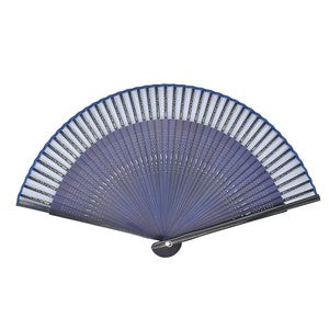 Sensu Plain Short Silk Fan 21cm Dark Blue Bamboo
