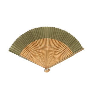 Sensu Plain Short Cotton Fan 23cm Khaki