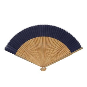 Sensu Plain Short Cotton Fan 23cm Navy