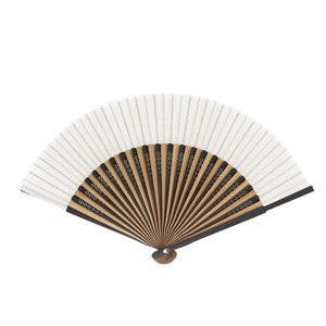 Sensu Cotton and linen slab medium short fan 22.5cm off
