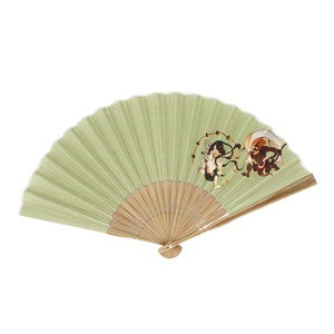 Sensu Men's Fan 23cm Fujin & Raijin Khaki