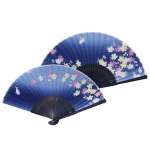 Sensu Women's Cherry Blossom Fan 21cm Cherry Blossom Rabbit Navy