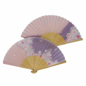Sensu Women's Cherry Blossom Fan 21cm Blurred Cherry Blossom Purple