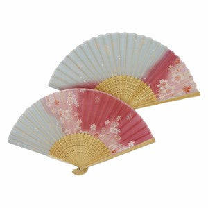 Sensu Women's Cherry Blossom Fan 21cm Blurred Cherry Blossom Pink
