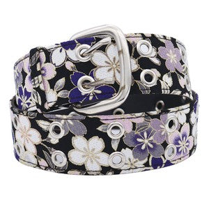 Japanese Pattern Belt Sakura Zukushi Black