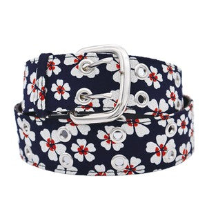 Japanese Pattern Belt Modern Sakura Navy